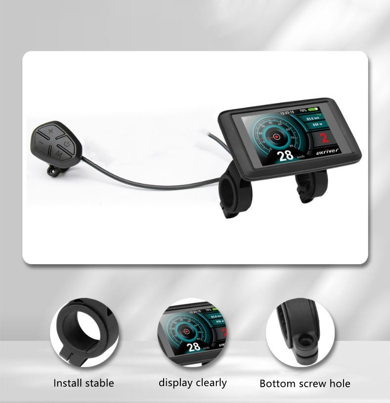 E-Bike Compatible UKC1+ Smart LCD Color Screen with light wire 5PIN WP plug