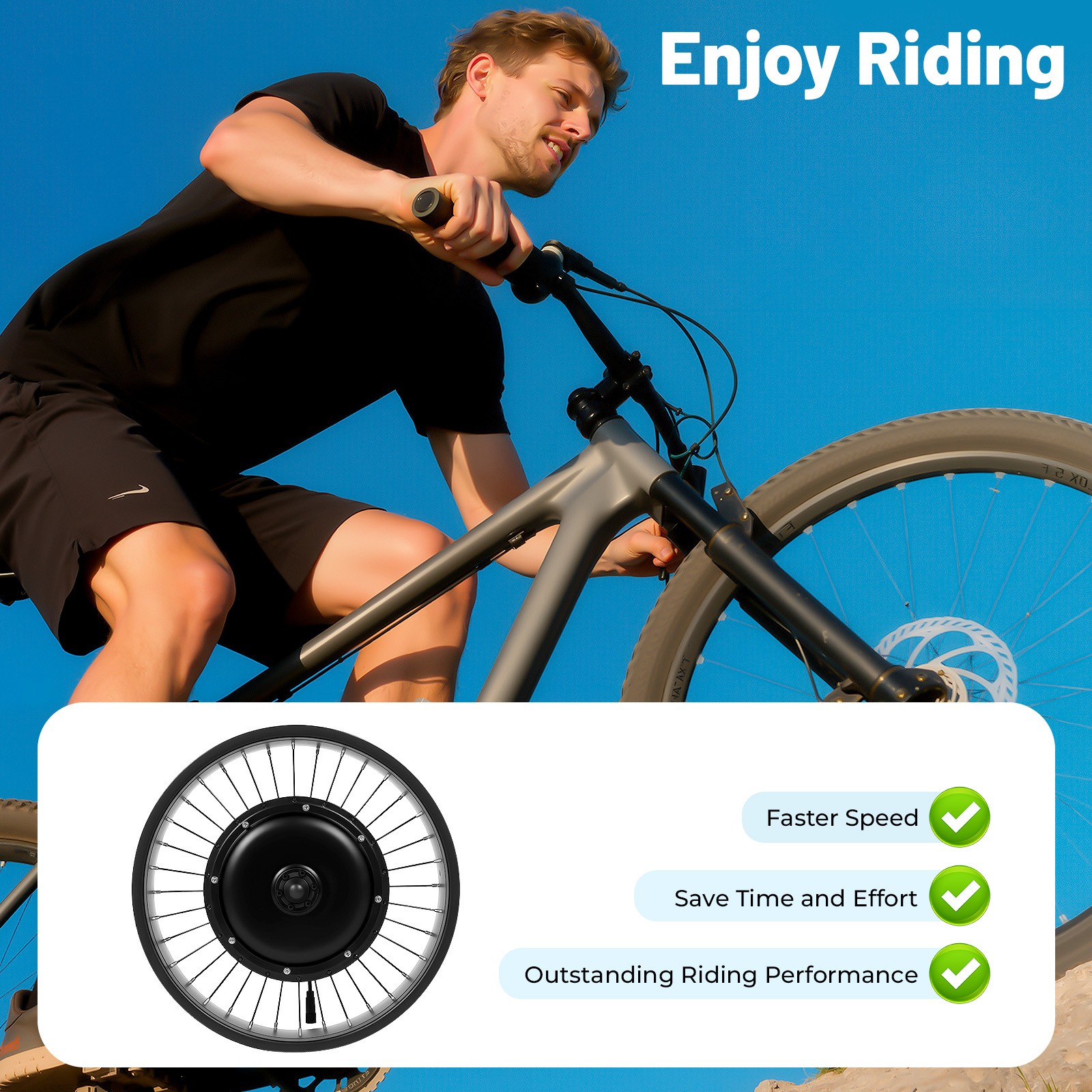 20″ 1000W 48V eBike Conversion Kit Front Wheel Hub Motor Electric Bike ﻿