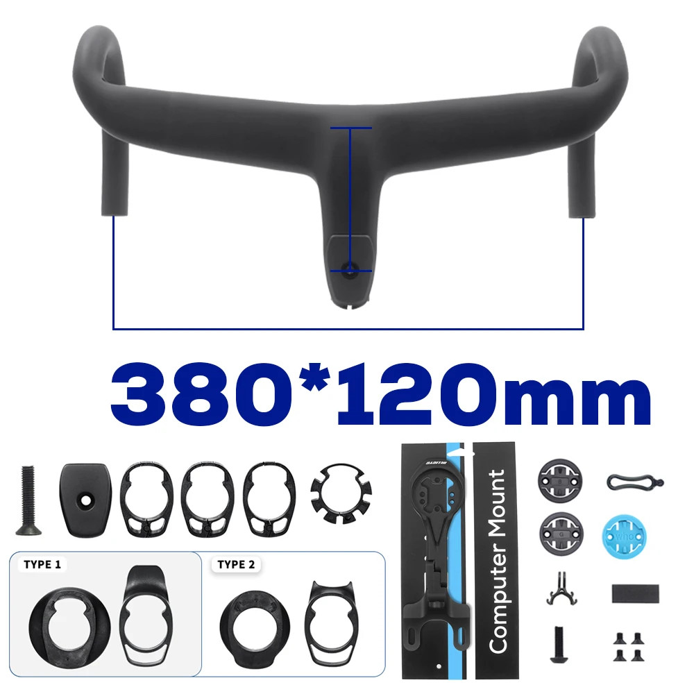 Super Light Carbon Road Bike Integrated Handlebar with Mount 360mm Bike Parts
