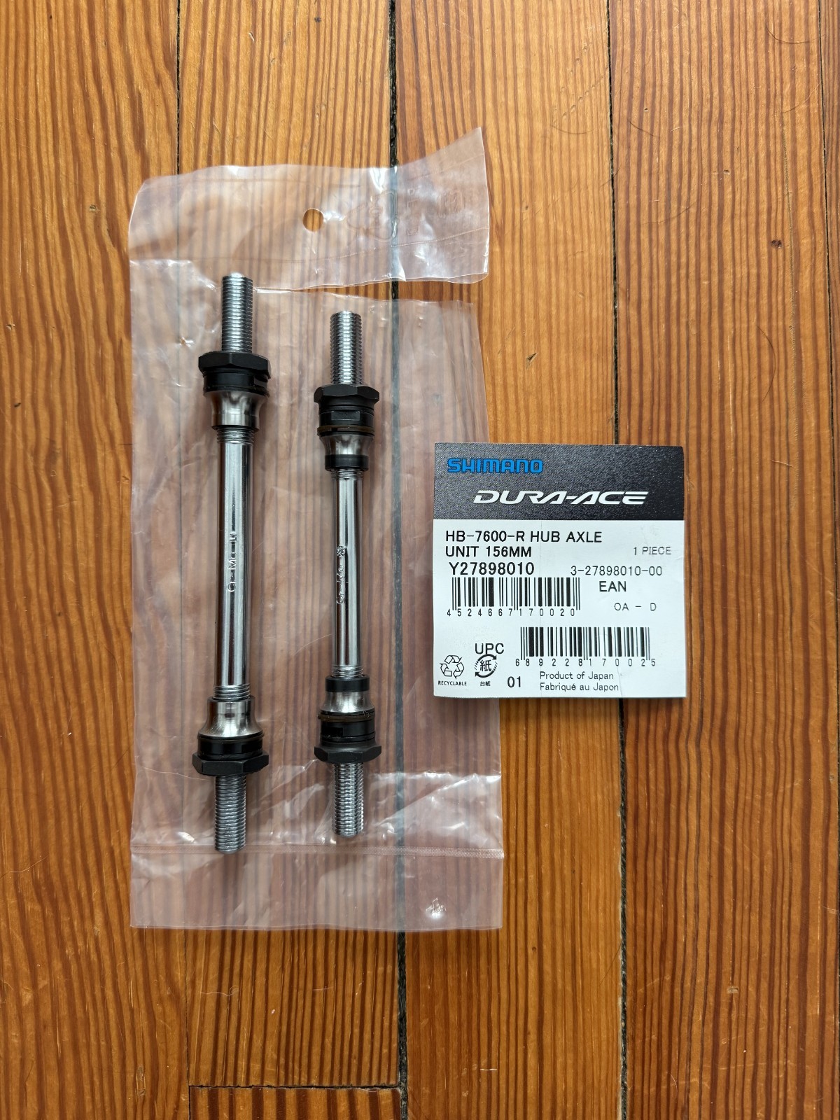 New Shimano Dura-Ace HB-7600 Track Axle Set 110mm Rear NJS Track Bike Fixed Gear
