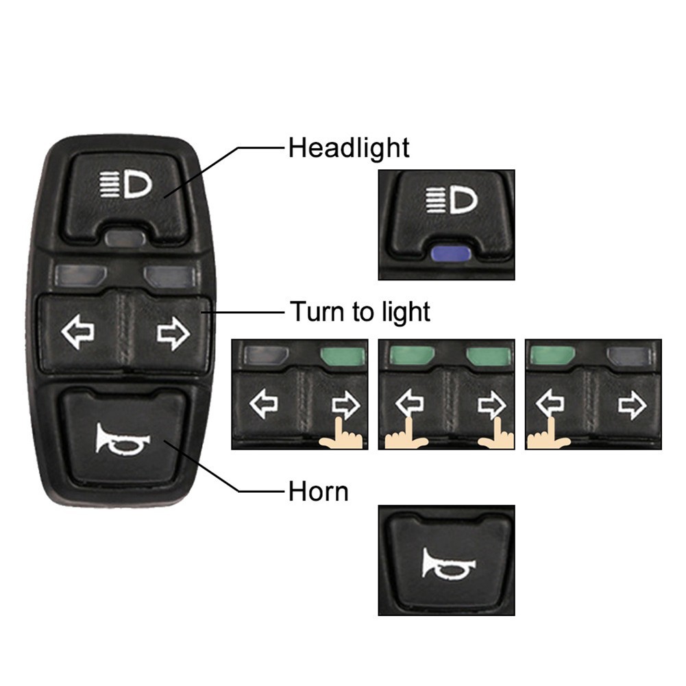 E-Bike DK336 Frontlight+ Horn+Turning Light Switch For Mountain Bike Scooter