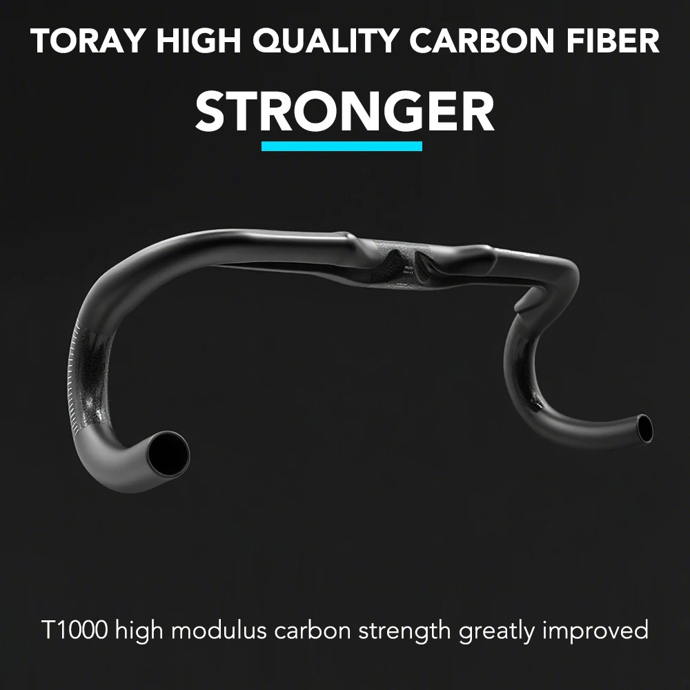 Carbon Gravel Road Bike Handlebar Half Internal Cable 31.8mm Clamp 340-400mm