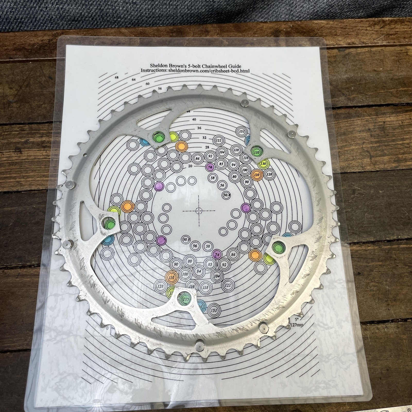 Vintage Campagnolo 53T 135 BCD 5-Bolt Silver Road Bike Chainring Italy