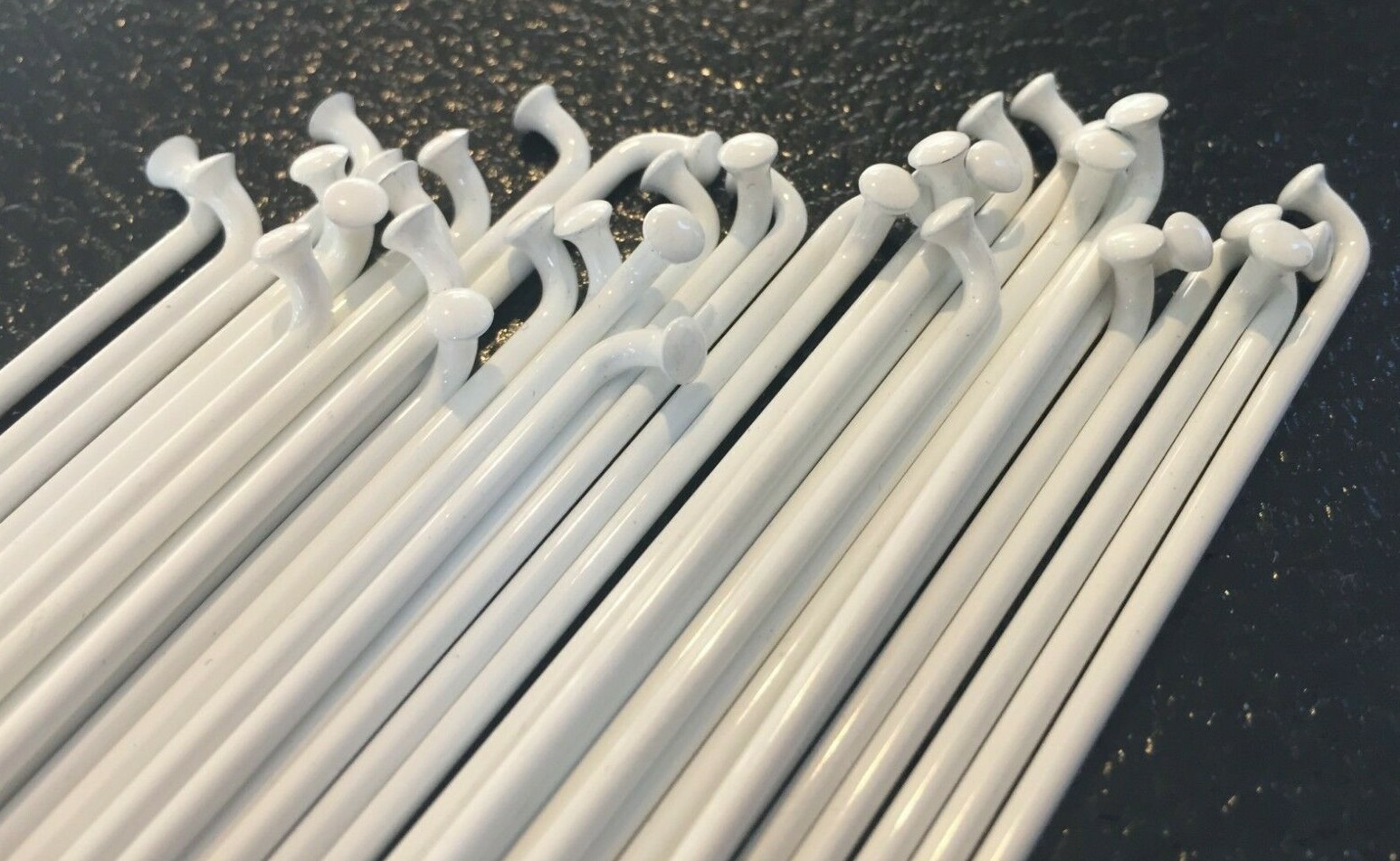 Bicycle Spokes & Nipples – 14G Stainless Steel – WHITE (CHOOSE YOUR LENGTH)