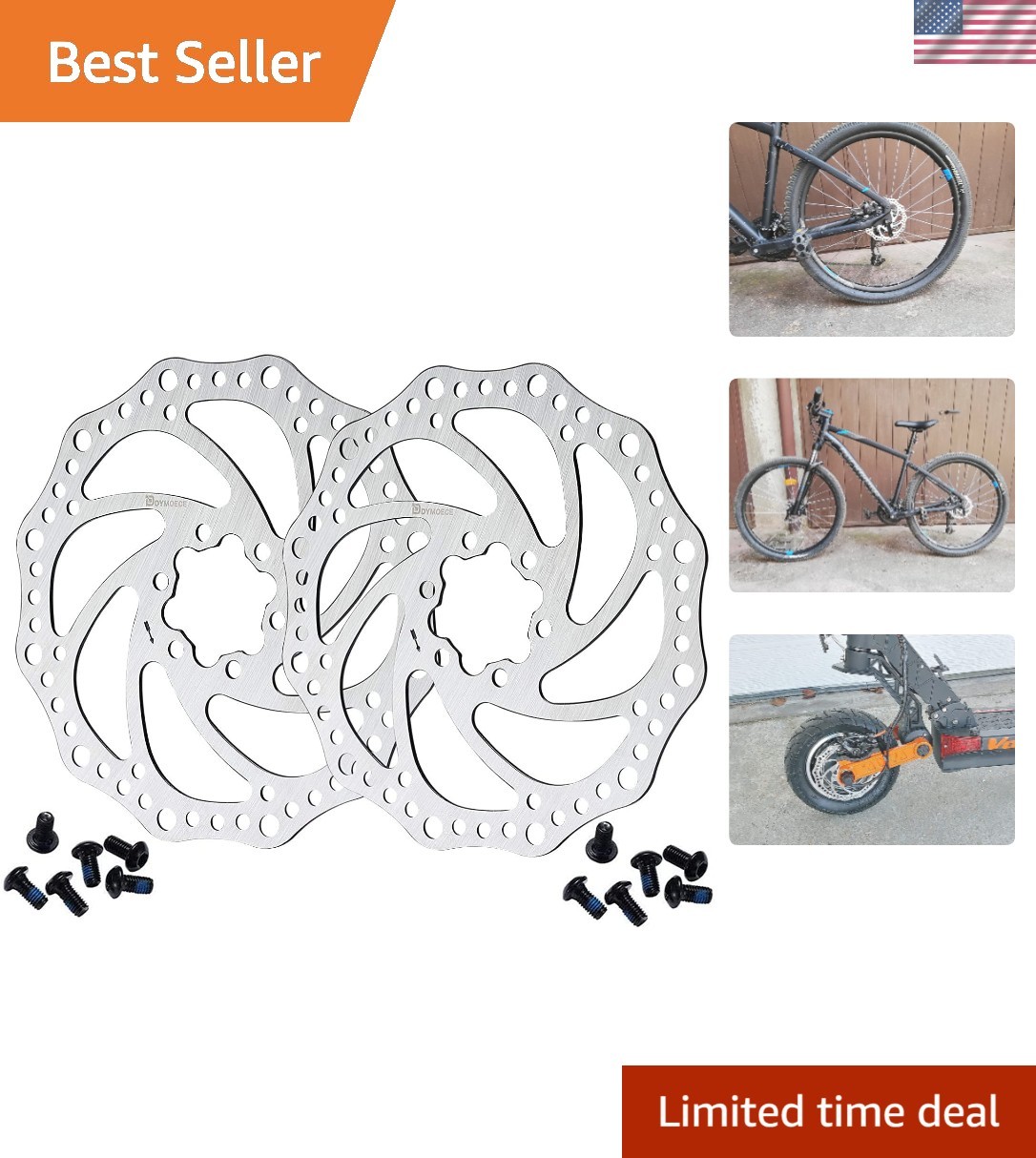 2 Pcs Alloy Steel Bike Disc Brake Rotors – Enhanced Safety in 140/160/180/203mm
