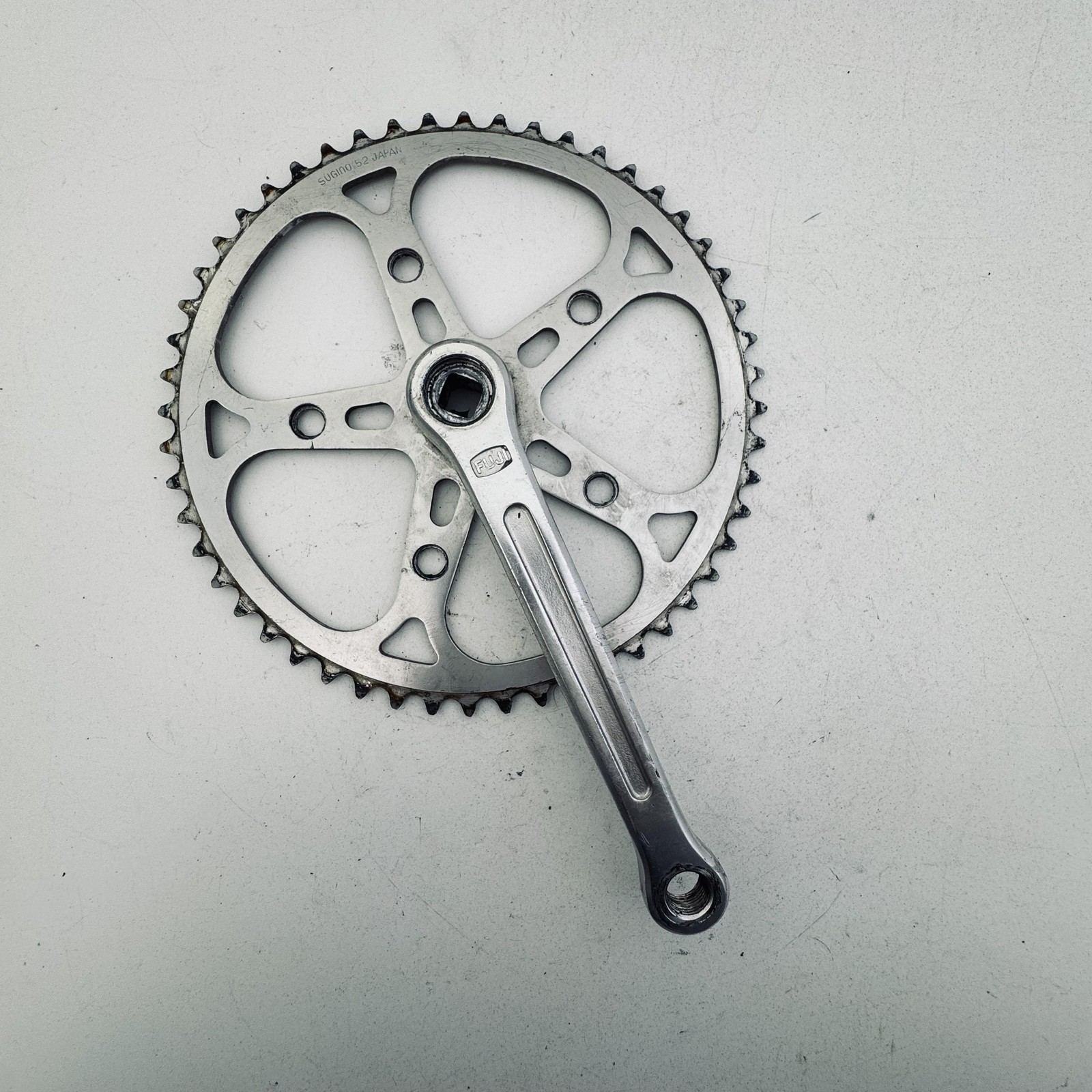 Vintage Fuji F-12 Single Crank 171mm Sugino 52T Japan Road Bike Silver Part A78