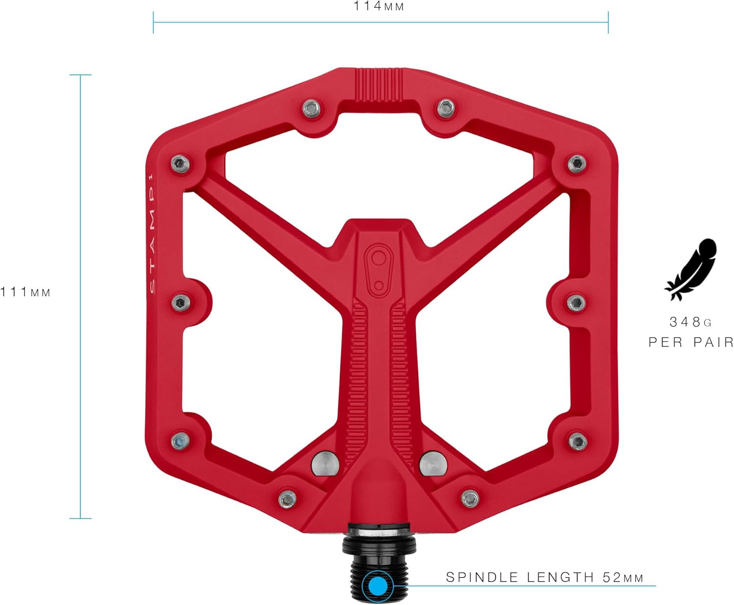 Stamp Flat MTB Pedals – Size-Specific, Lightweight, Versatile, Durable Bike Peda