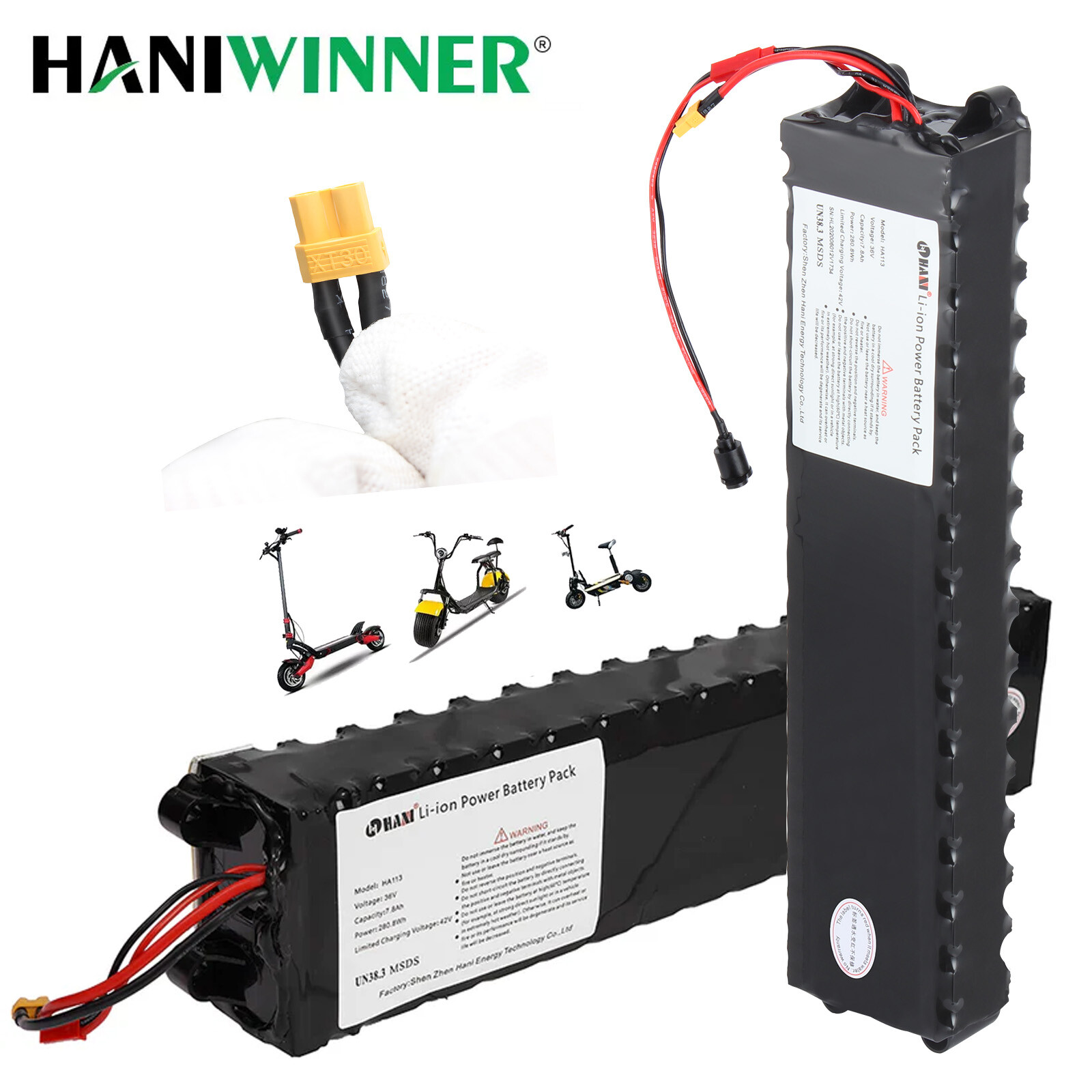 Electric Scooter Replacement Battery 36V 7.8Ah Ebike E-Scooter Lithium Battery