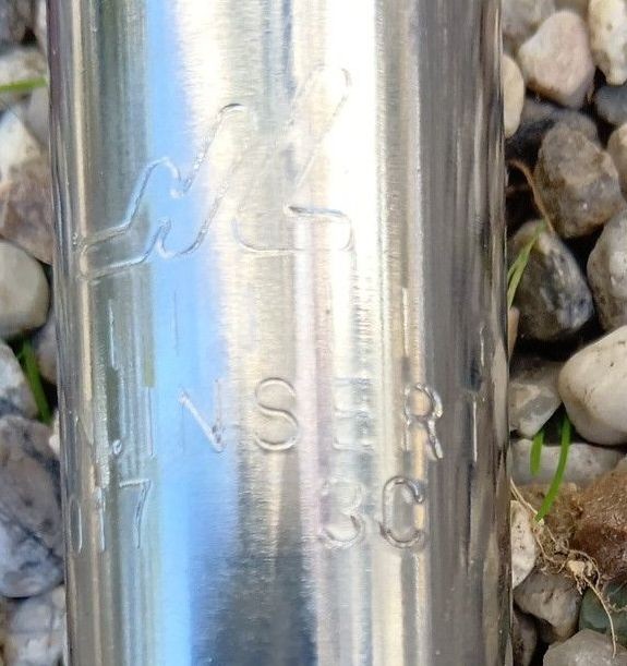 Bicycle Stem 20cm Silver/White 2-Point Clamp Used Vintage