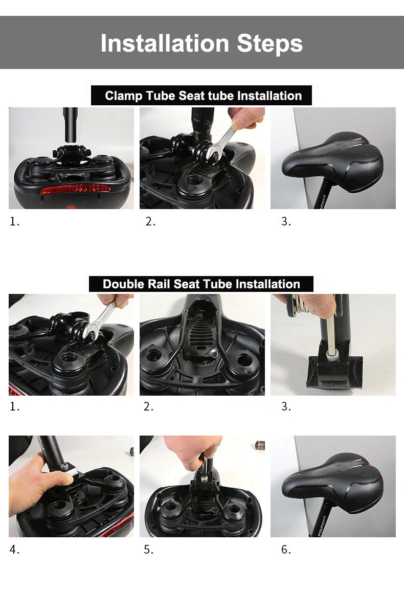 Comfort Bike Seat Memory Foam Padded Bicycle Saddle Dual Shock Absorbing Reflect
