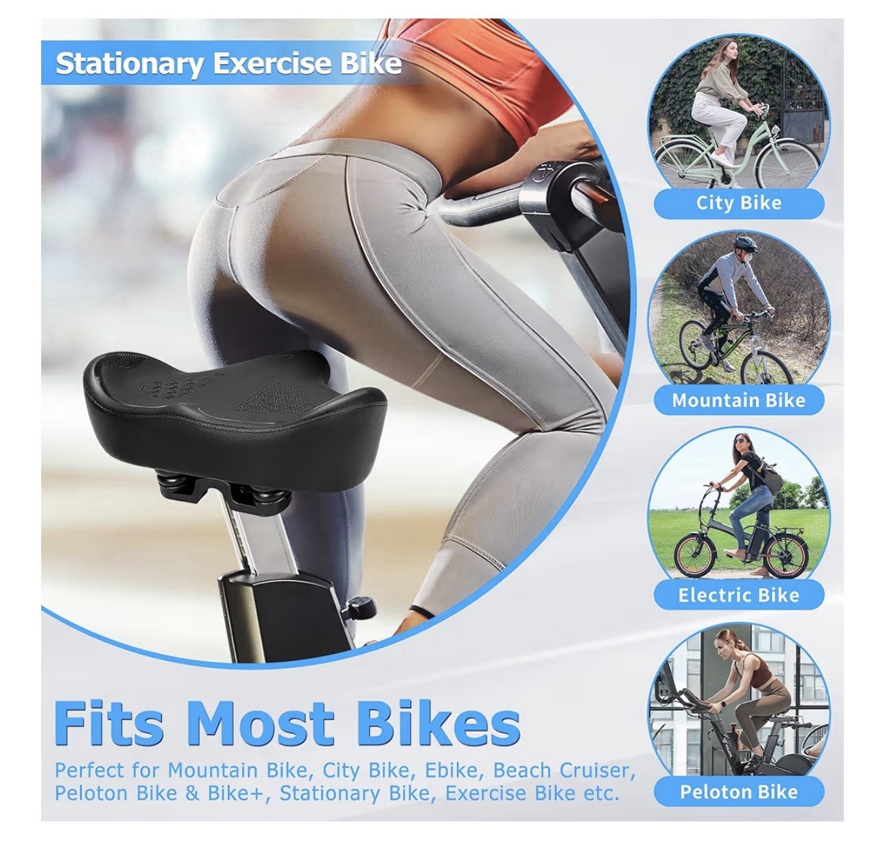CDYWD Oversized Bike Seat for Men & Women Comfortable Wing Padded