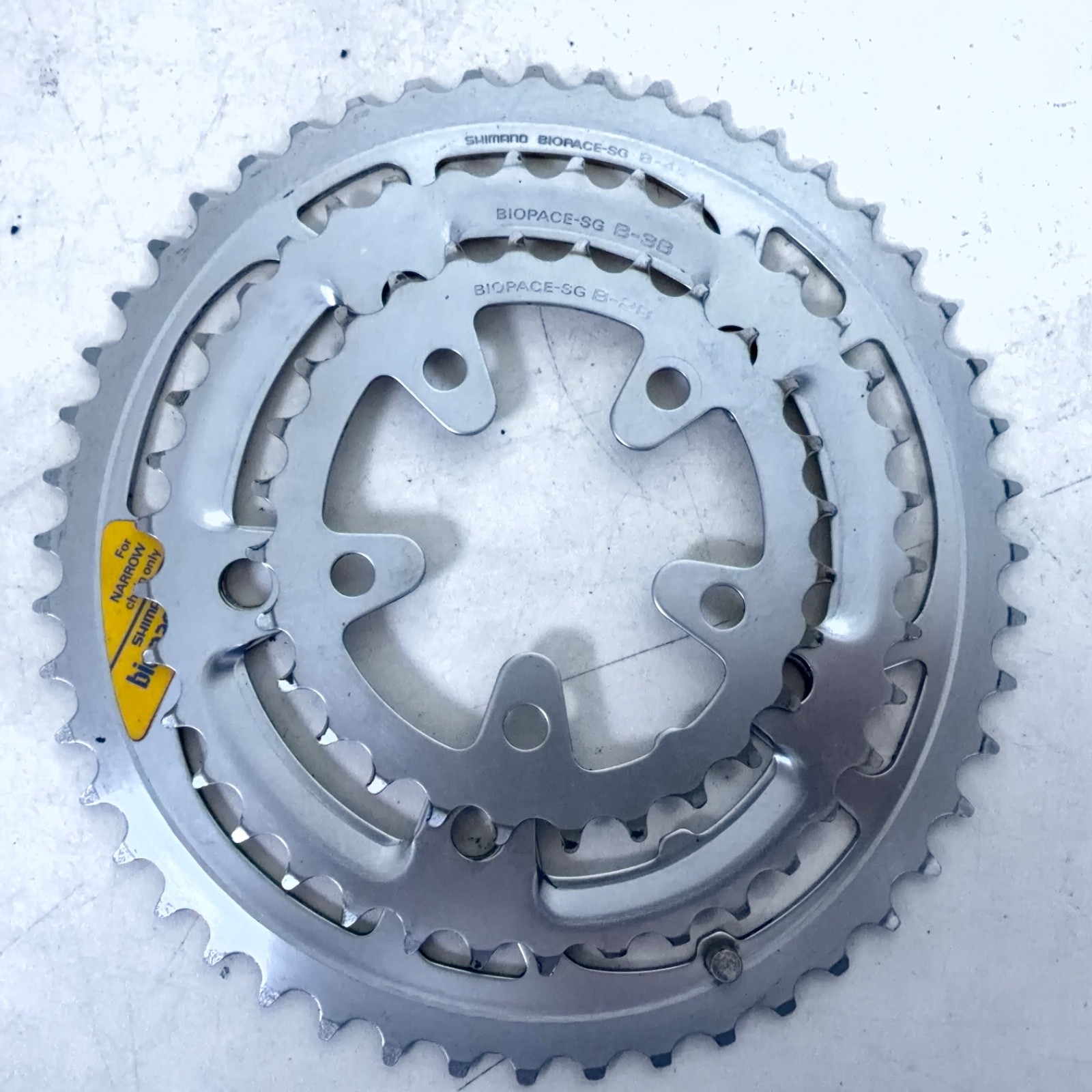 Shimano Biopace Steel Triple Chainring Set 48/38/28 Suberglide-B 110/74 BCD