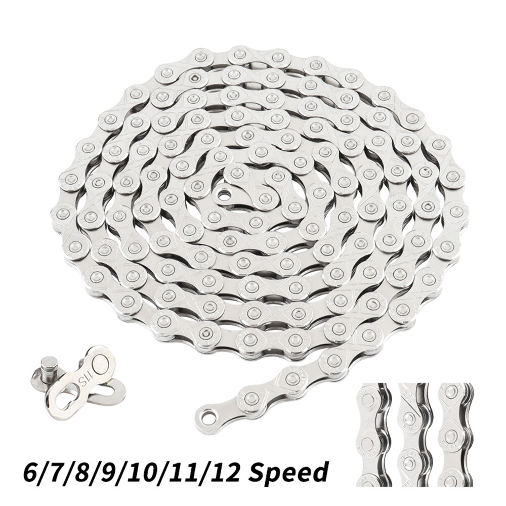MUQZI 6/7/8/9/10/11/12 Speed Silver Steel MTB Road Bicycle Chain Shifter Chain