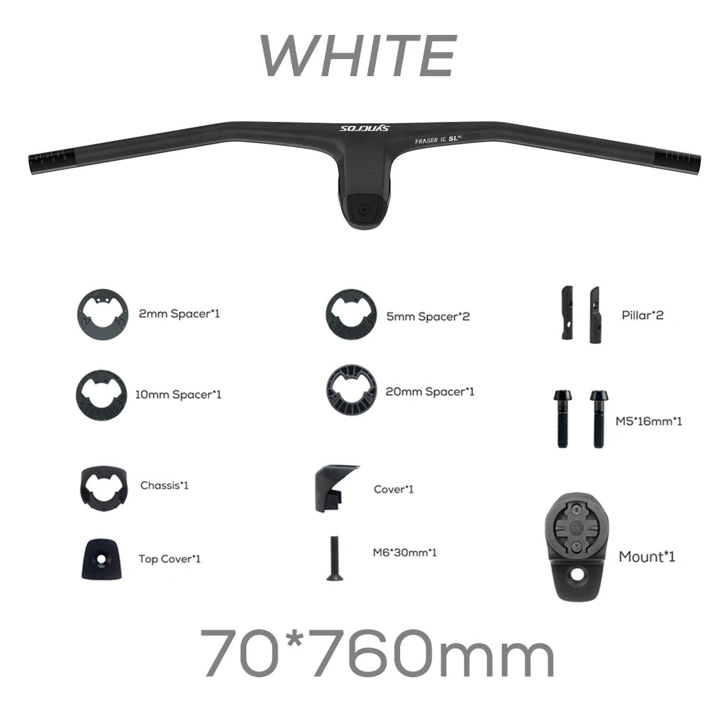 740MM -20° Degree Carbon Integrated Cockpit MTB Handlebar with Titanium Screws