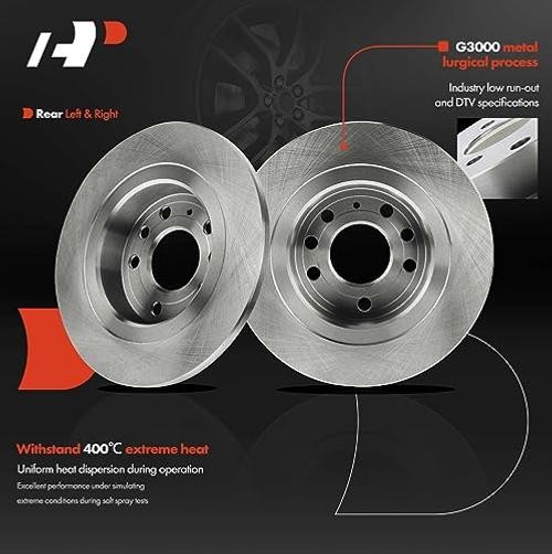 10.94″ (278mm) Rear Solid Disc Brake Rotors for Saab – Compatible with Select