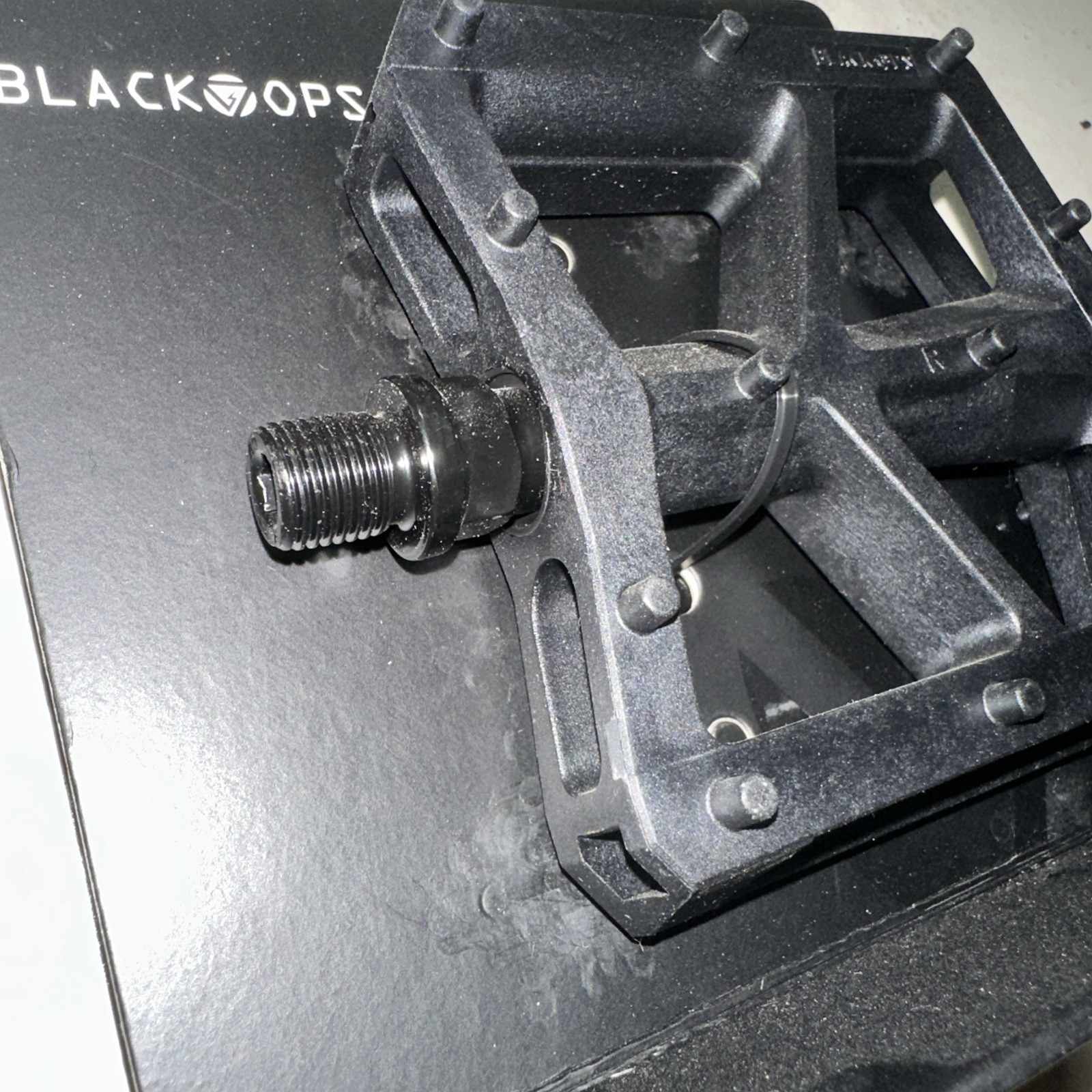 Black Ops T-Bar Pedals Pair Bk-ops 1/2 Blk Nylon Platform 1/2” Pins Reflective