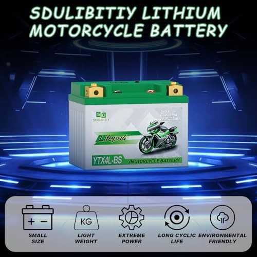 YTX4L-BS Lithium Motorcycle Battery LiFePO4 12V 2.5Ah 200CCA High YTX4L-2.5AH