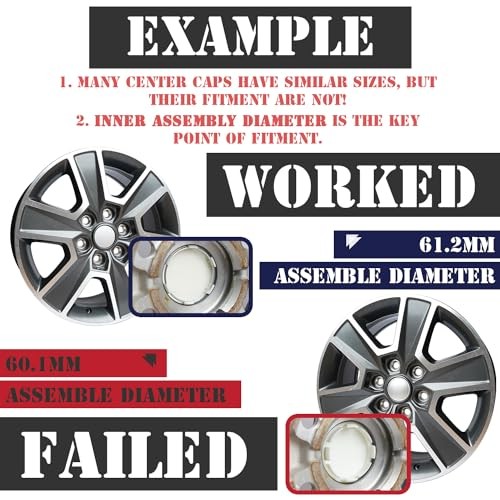2.5Inch 63MM Wheel Center Caps for Dodge RAM Outer 63MM , Inner 56MM Chrome