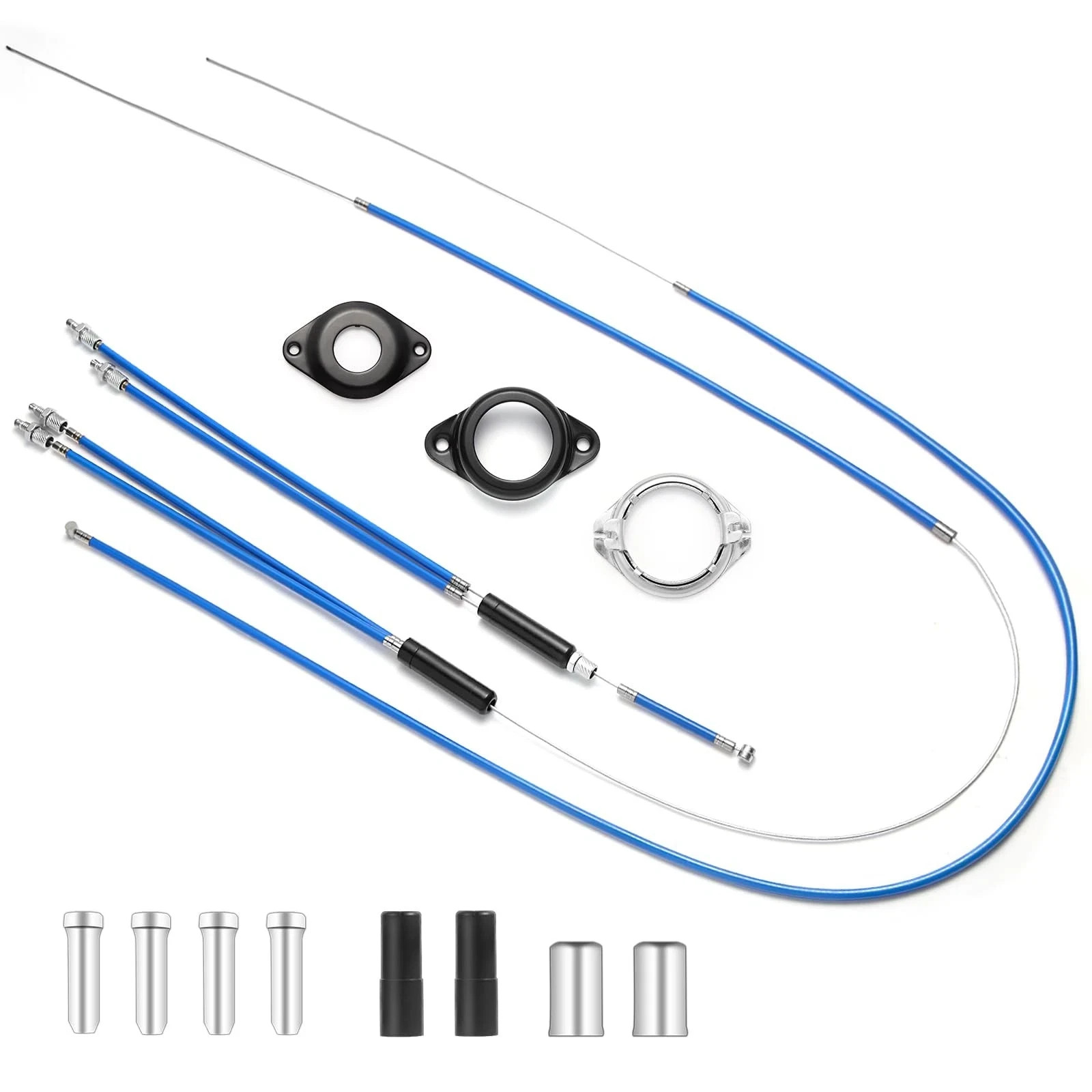 BMX Bike Gyro Brake Cables Kit – 1 Set Front + Rear (Upper + Lower) with Spin…
