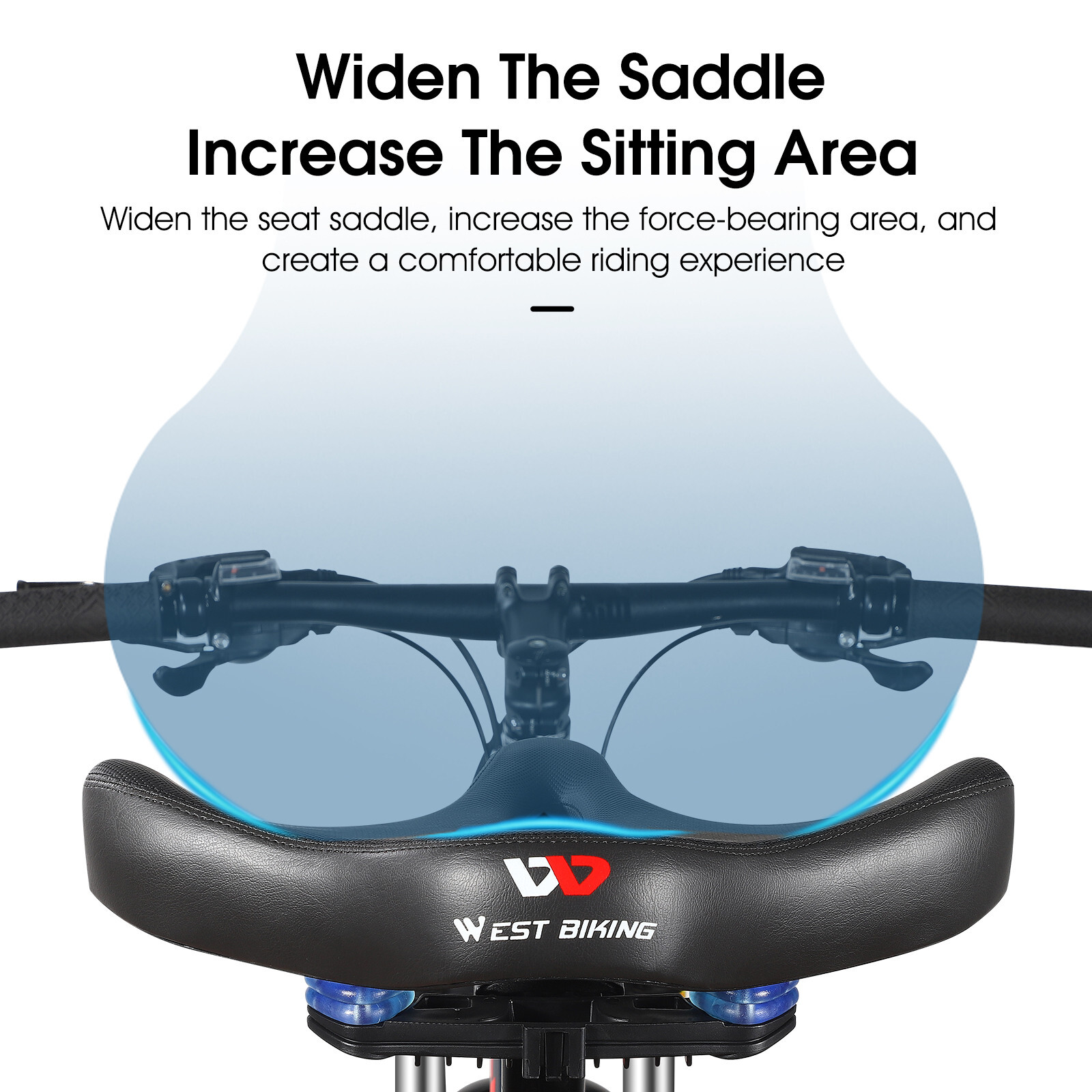 WEST BIKING Widen Ergonomic Bicycle Saddle Soft Cushion Cycling Bike Seat Saddle