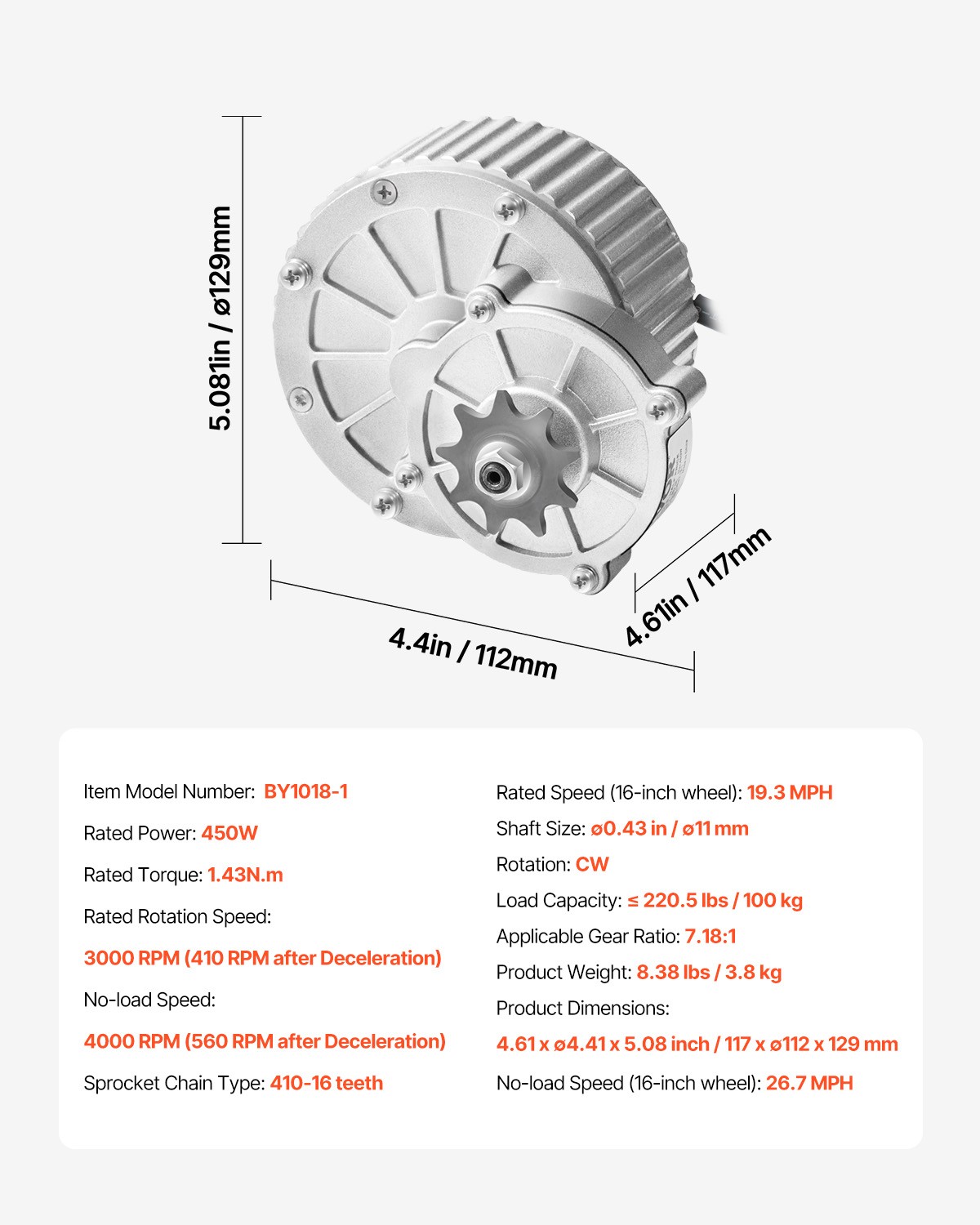 450W Electric Brushed DC Motor Kit 36V 3000rpm with Upgraded Speed Controller