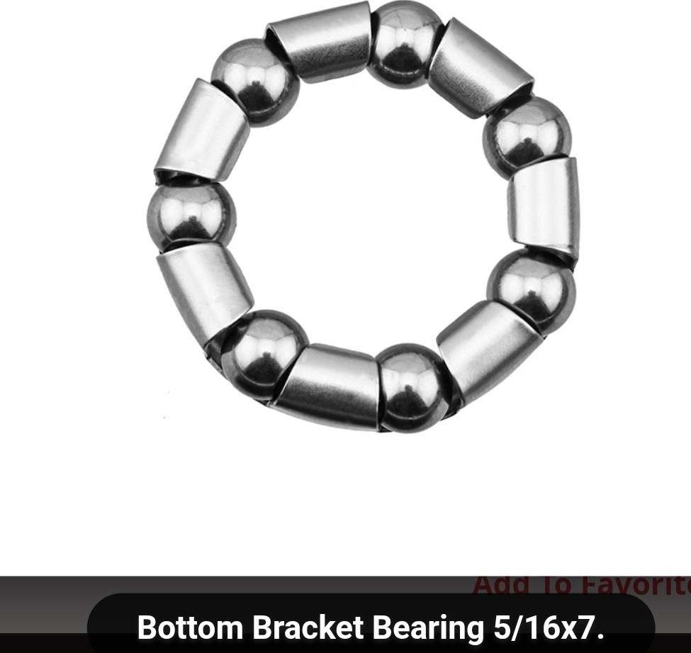 2 BICYCLE BOTTOM BRACKET BEARINGS 5/16 x 7 LOWER CRANK (PAIR)