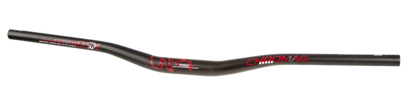 Chromag Fubars OSX Aluminum Handlebar 31.8mm, 25mm Rise Black / Red 110-004-51