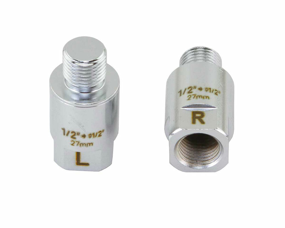 NEW! ABSOLUTE PEDALS EXTENDERS 27.5MM 1/2 CRANK TO 1/2 PEDAL IN CHROME.