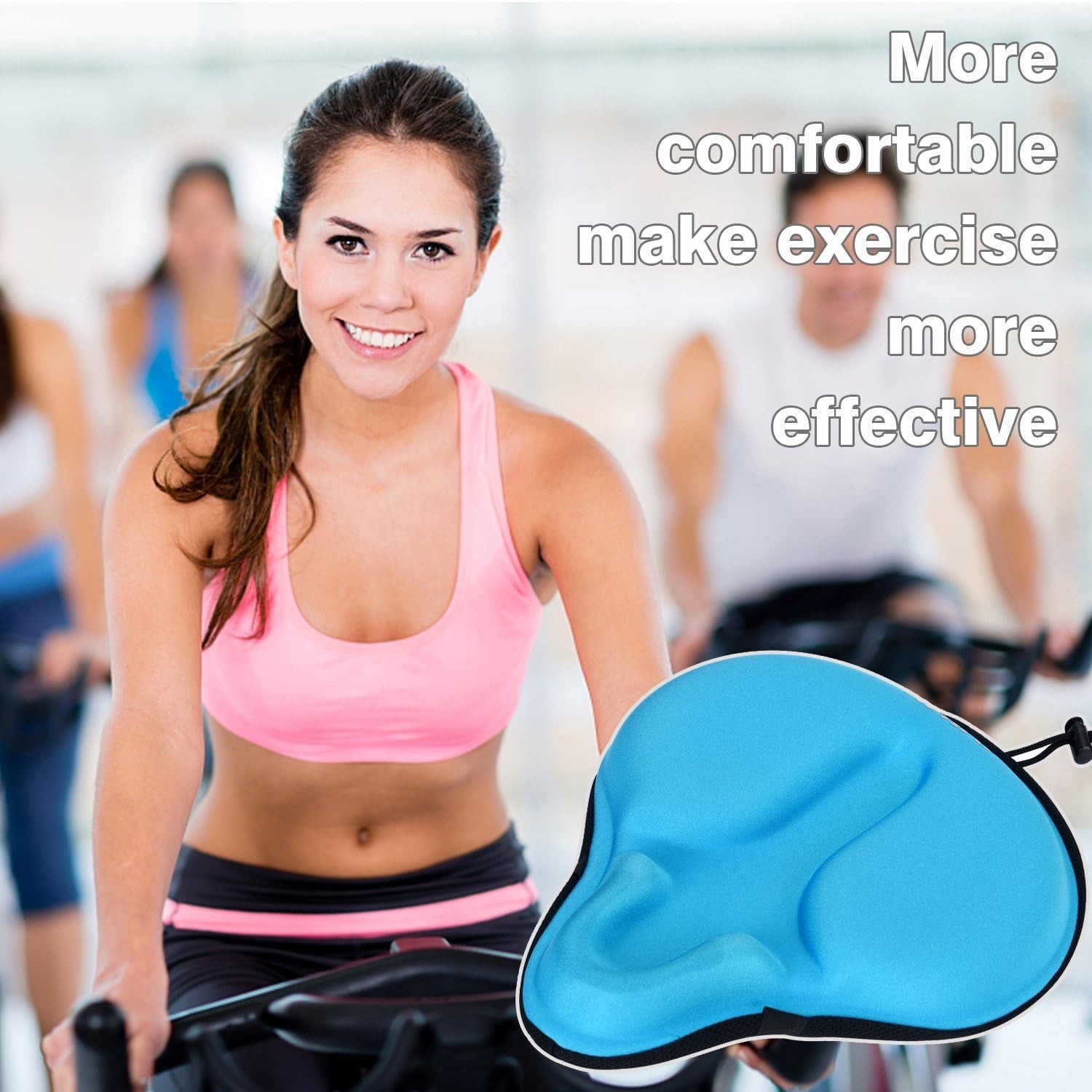 C6 Large Comfortable Bike Seat Cushion – Extra Soft Bicycle Saddle Cover, Thi…
