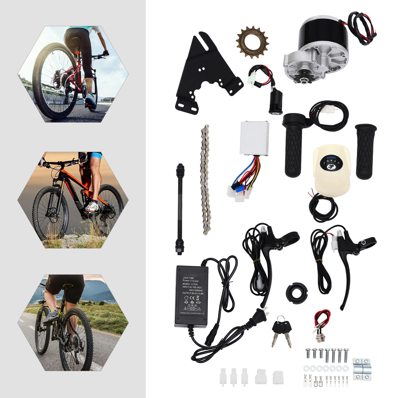 24V 250W Electric Bicycle Conversion Kit E-Bike Cycling Brush Motor & Controller