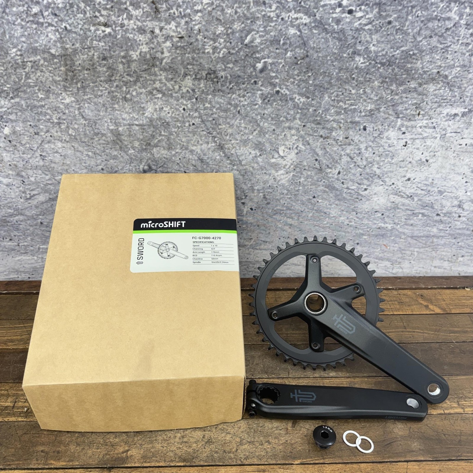 MicroSHIFT Sword Crankset FC-G7000-4270 170mm 42T 1×10 110 BCD 24mm Road