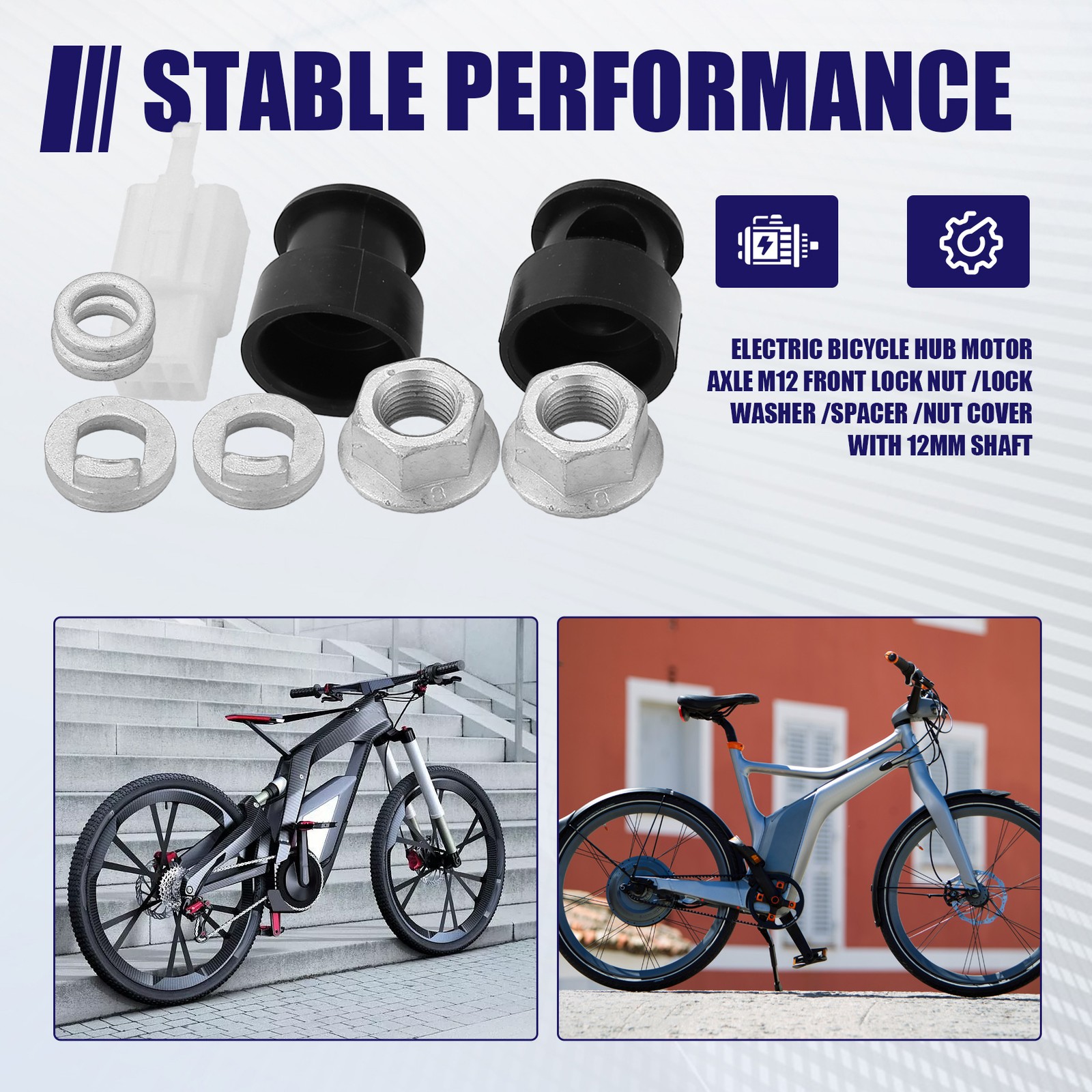 E-Bike Electric Hub Motor Axle Front Lock /Lock Washer /Spacer / Cover4774