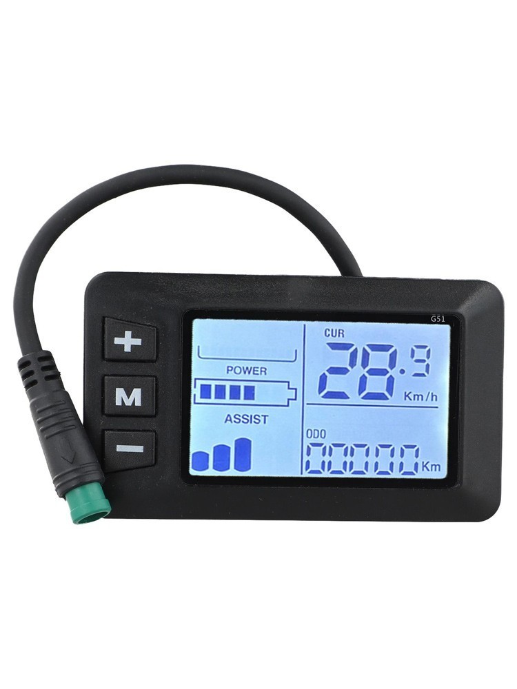 E Bike LCD Display DC 24V 36V 48V with Waterproof Cable and Clear Metrics New
