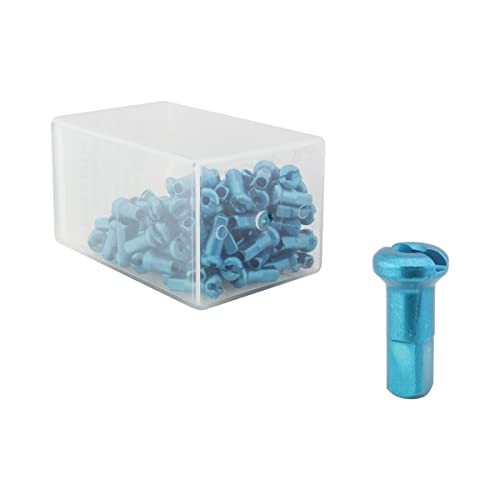 DT Swiss Standard Spoke Nipples – Aluminum, 2.0 x 12mm, Turquoise, Box of 100