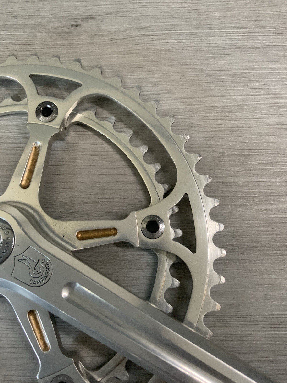 CAMPAGNOLO SUPER RECORD CRANKSET DOUBLE 52-42 TOOTH 170 MM ARMS RECORD CAPS