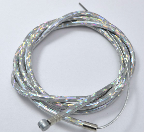 NEW BICYCLE BIKE BRAKE HOUSING 60″ + BRAKE CABLE 68″ METALLIC SILVER + FREE CAPS