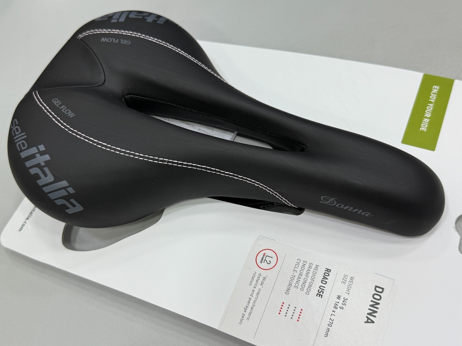 Selle Italia Donna Flow FeC Alloy Rail (Lady) Saddle L2 (168 x 270mm) Black