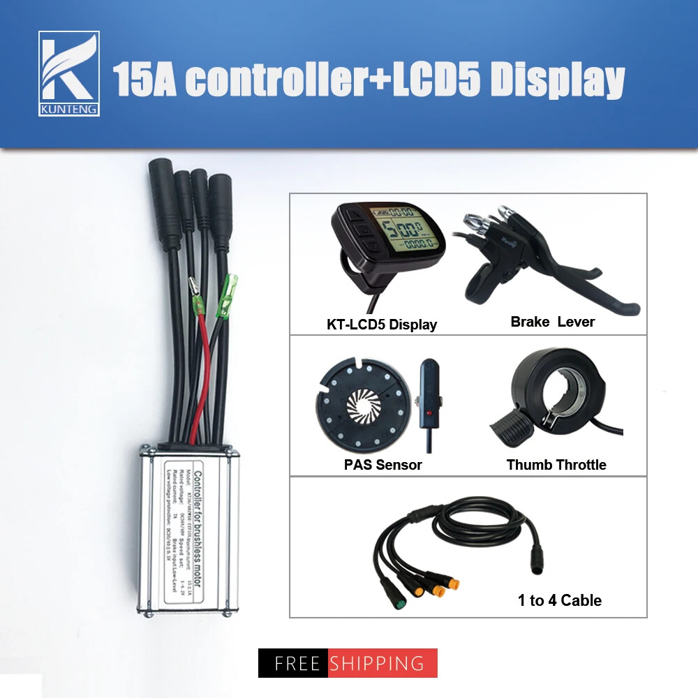 KT Controller 36V 48V 15A 250W 350W Waterproof E-bike Controller with Display