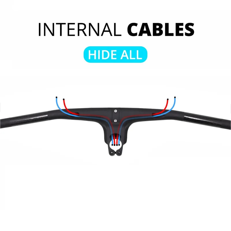 -30° MTB Bicycle Carbon Integrated Handlebar 70-100mm Full Internal Routing