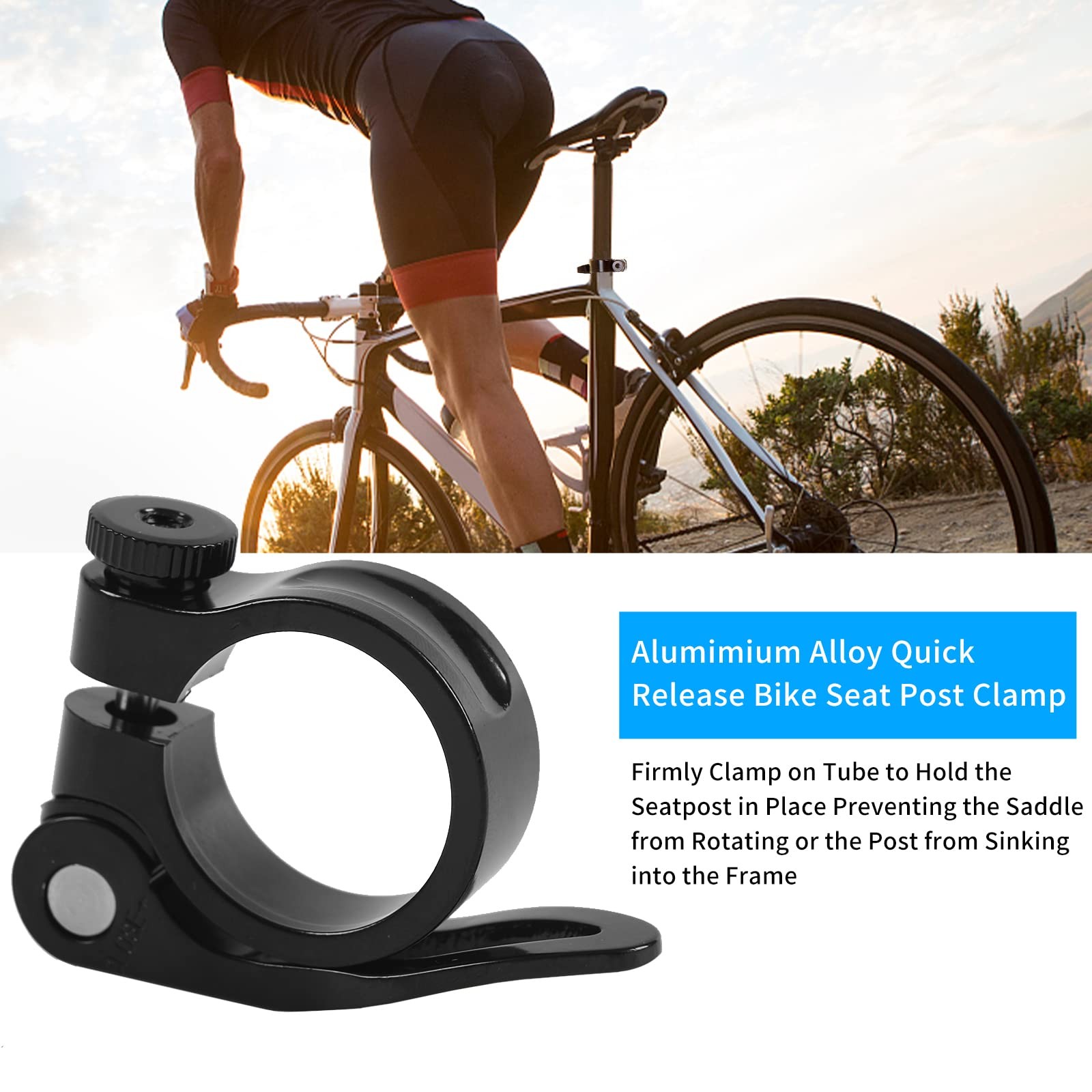 Premium Bike Seat Post Clamp 31.8mm Quick Release Seatpost Collar Aluminum