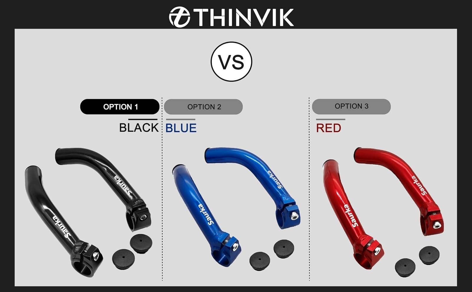 Thinvik Aluminum Alloy Bike Bar Ends for MTB and Road Bikes