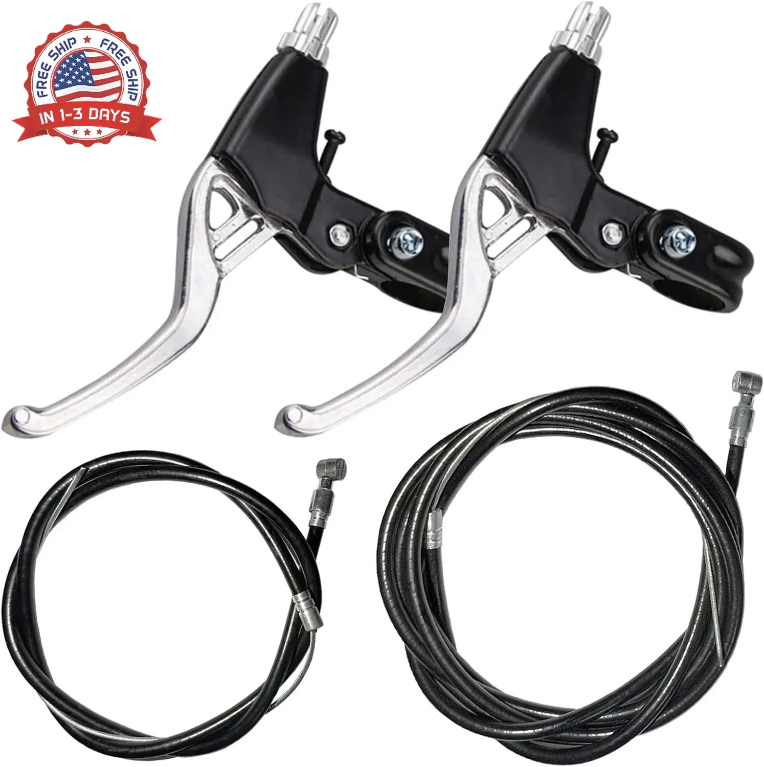 Lomodo 4 Pieces Bicycle Brake Accessories Including 2 Pack V-Brake Handlebar Alu
