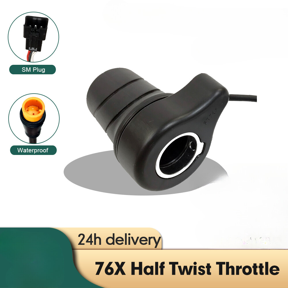 E-bike Left Hand Half Twist Throttle 12V 24V 36V 48V 52V 60V 72V Waterproof Plug