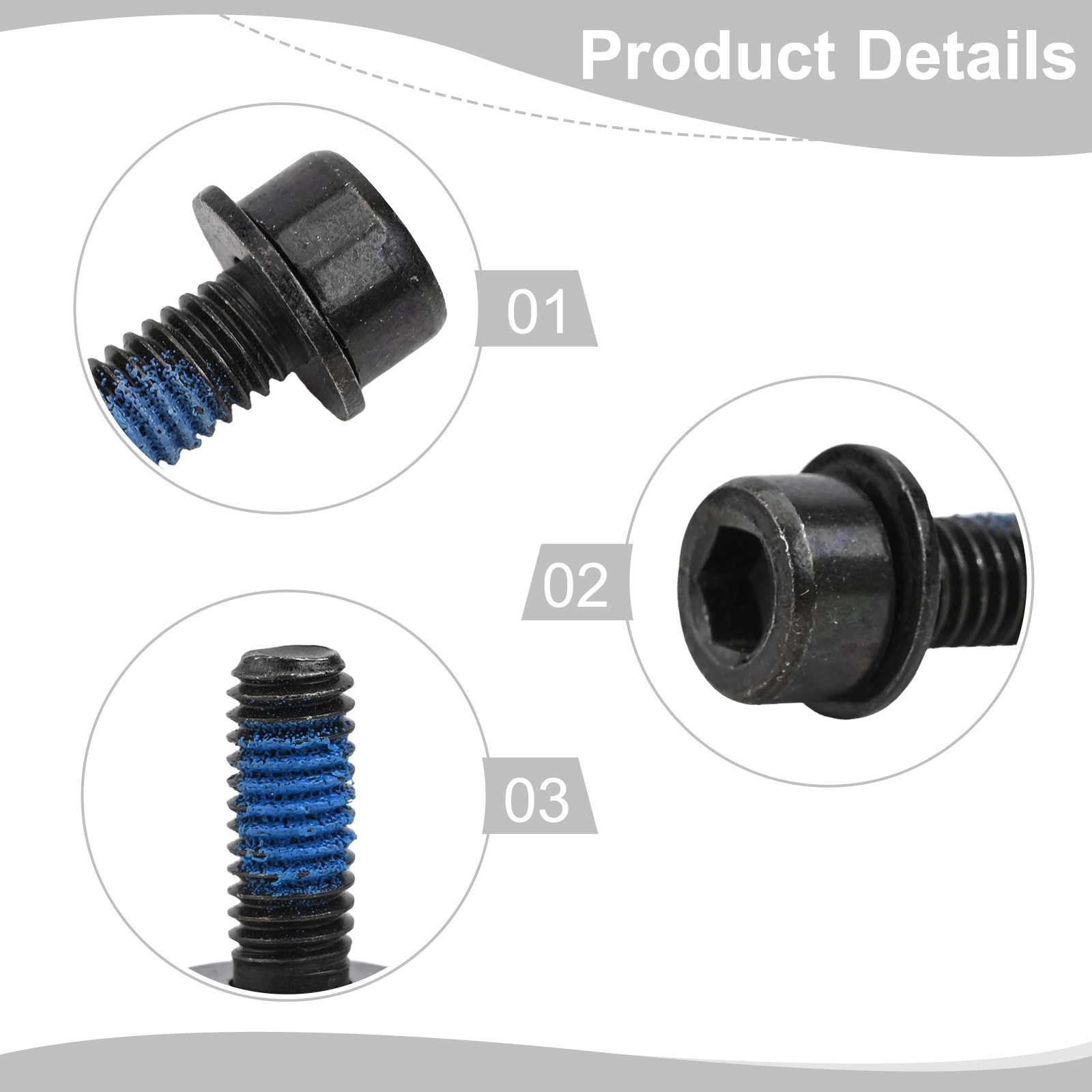 Black Coated High Carbon Steel M6*18mm Brake Caliper Mounting Screws (Set of 4)