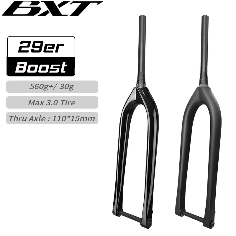BXT 29er Carbon Mountain Bike Fork Rigid Fork Disc Brake MTB Frok Thru Axle