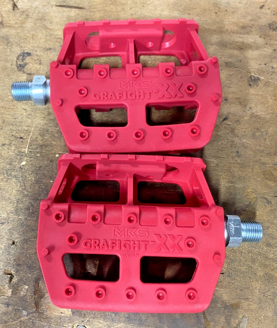 MKS Grafight-XX Pedals 1/2″ Platform Pedals (Red)