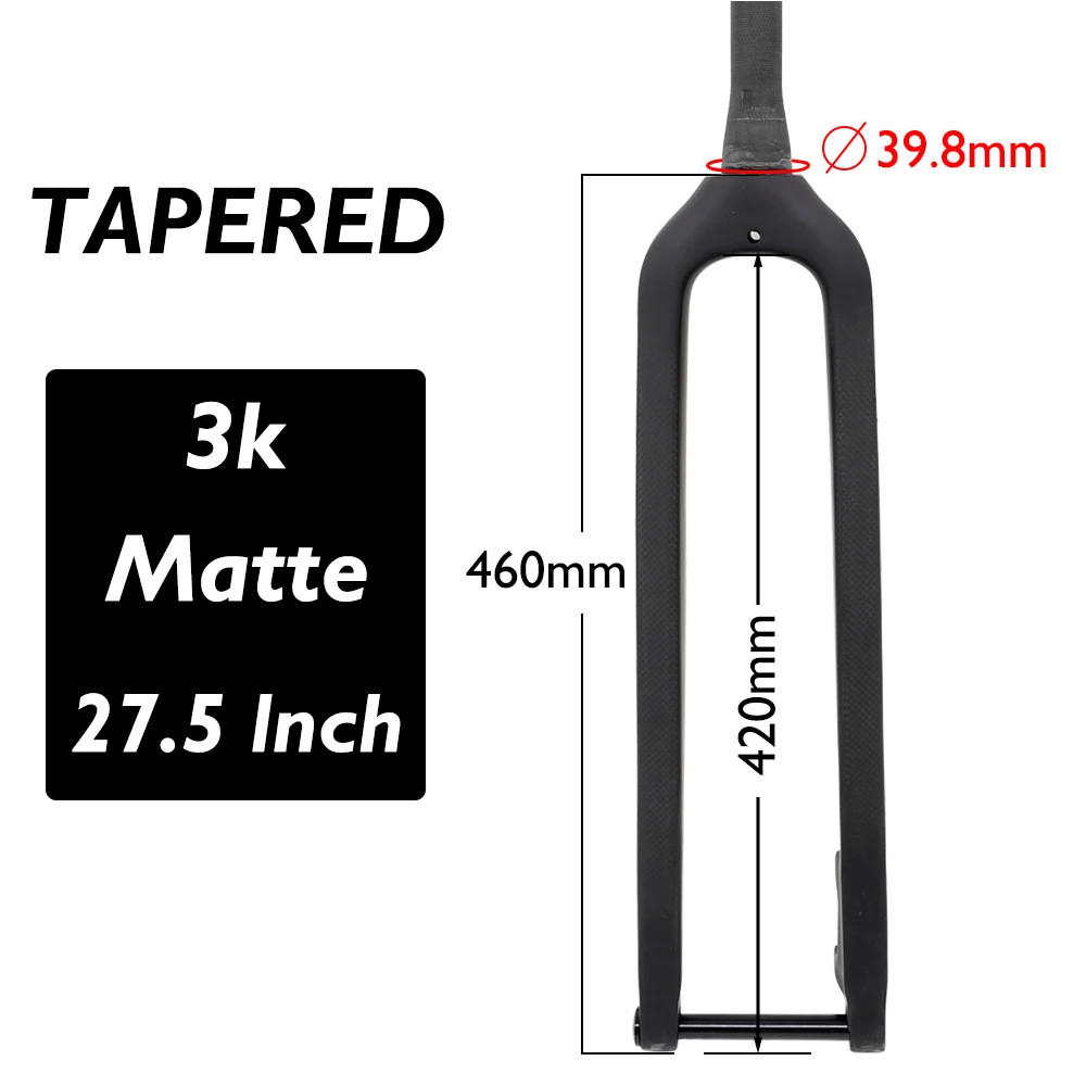 26/27.5/29 Inches Carbon MTB Fork Thru Axle 15*100mm Straight/Conical Disc Brake