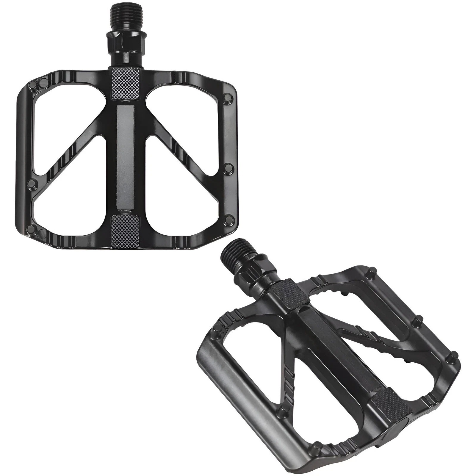 1 Pair 9/16″ Flat MTB Bicycle Pedals Aluminum Alloy Non Slip Cleat Bearing