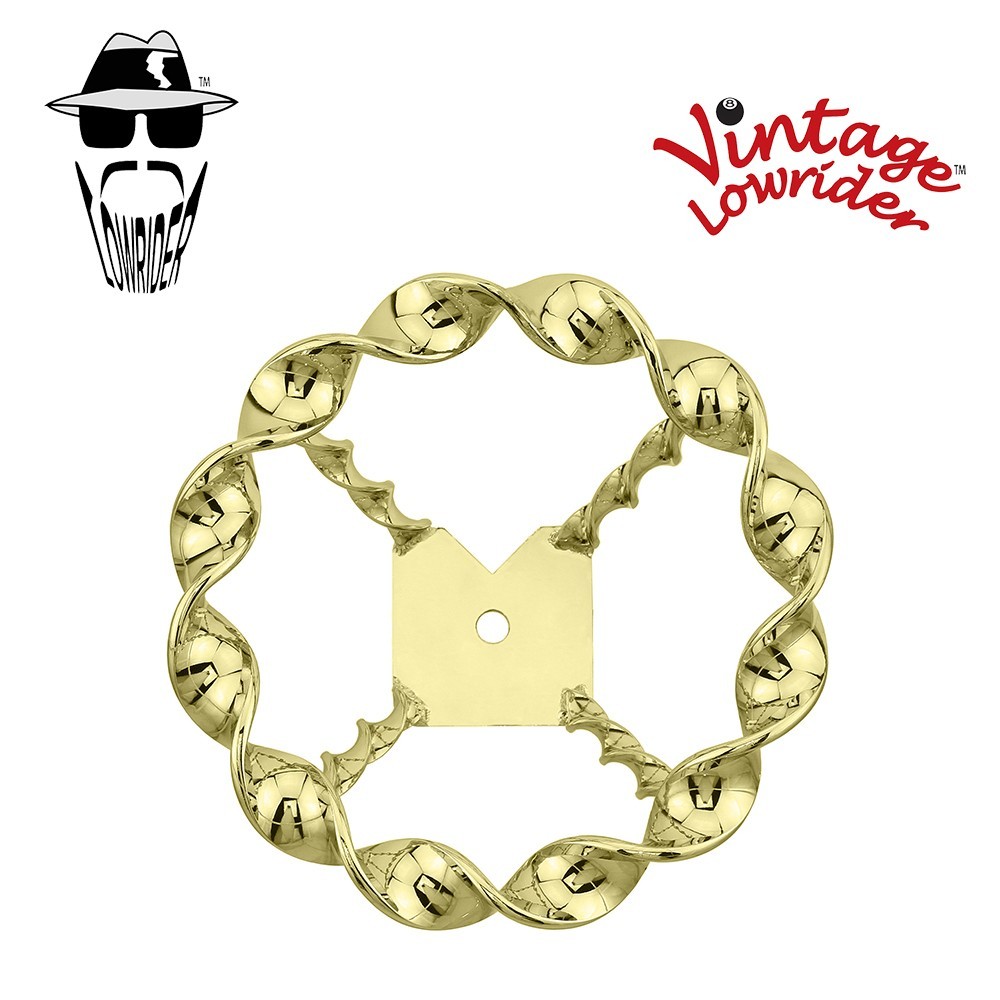 Vintage Lowrider Steering Wheel Flat Twisted Gold