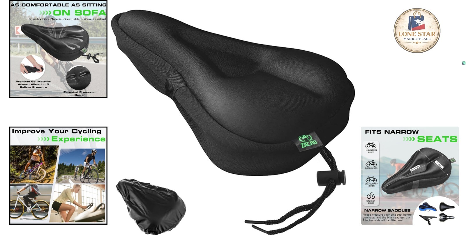 Extra Soft Gel Bike Seat Cushion – Easy Install for Peloton & Mountain Bikes